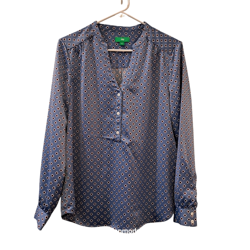 dip blue tunic blouse Top size S